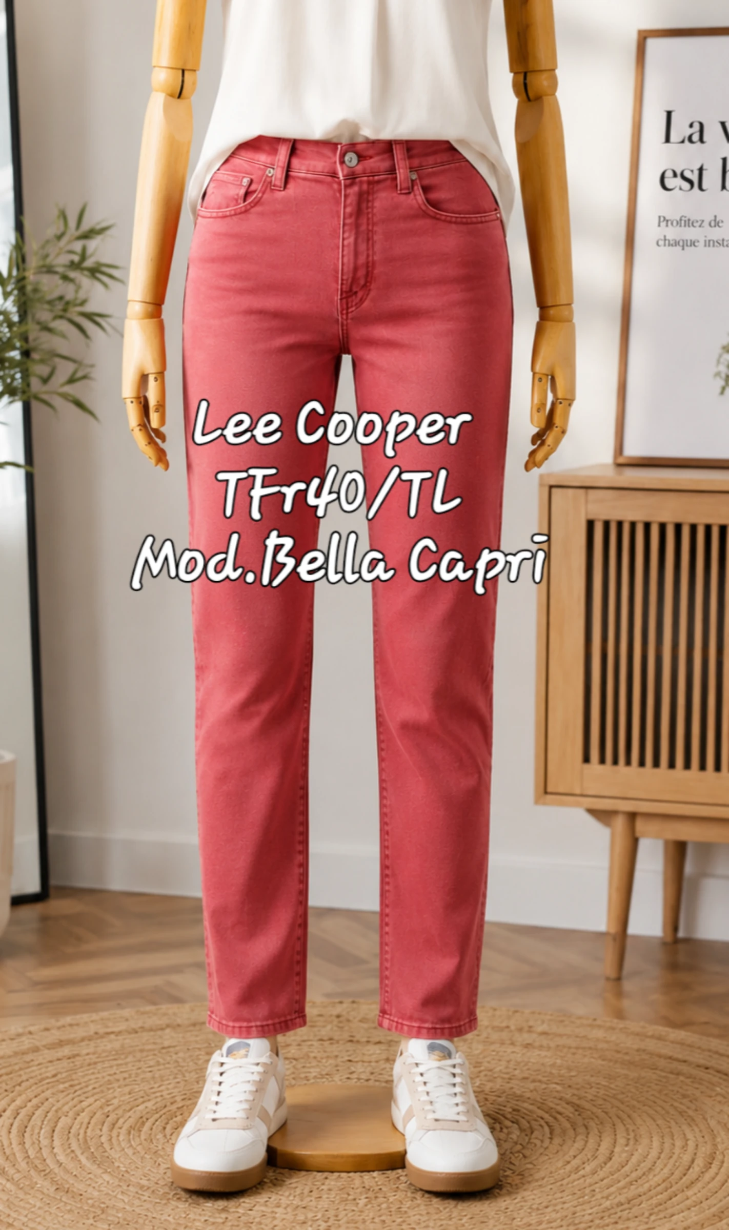Lee Cooper Jean TFr40/TL-Rose-Modèle Bella Capri-Coupe Skinny- BE